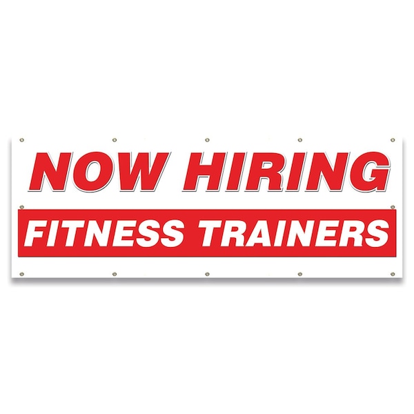 Now Hiring Fitness Trainers Banner Apply Inside Accepting Application Single Sided